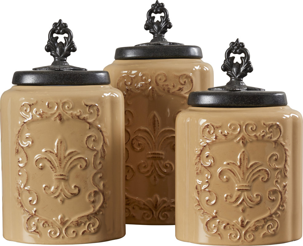 Design Guild 3 Piece Kitchen Canister Set And Reviews Wayfair 6969